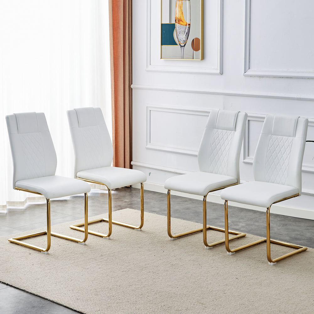 Chic Golden Leg Dining Chairs - Set of Six