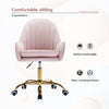 Chic Pink Velvet Office Chair with Gold Accents