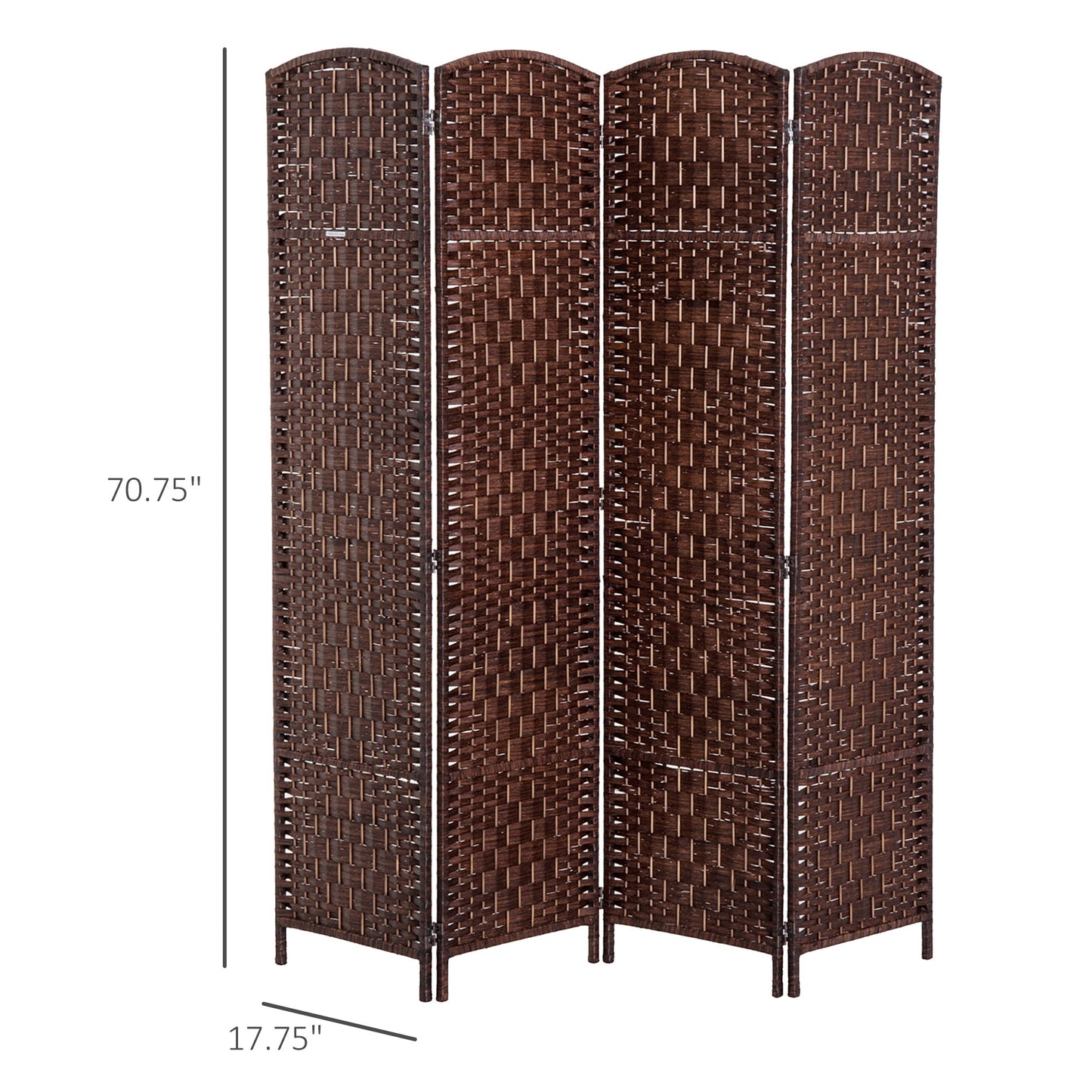 Chic Brown Wicker Privacy Screen Divider