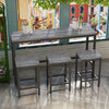 Sleek Gray Dining Set with Stools