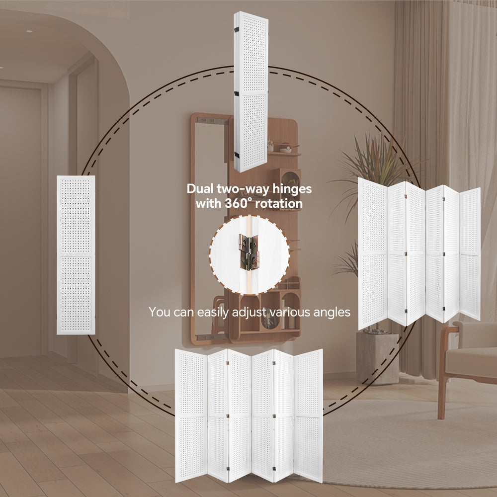 Elegant White Folding Room Divider and Display Board