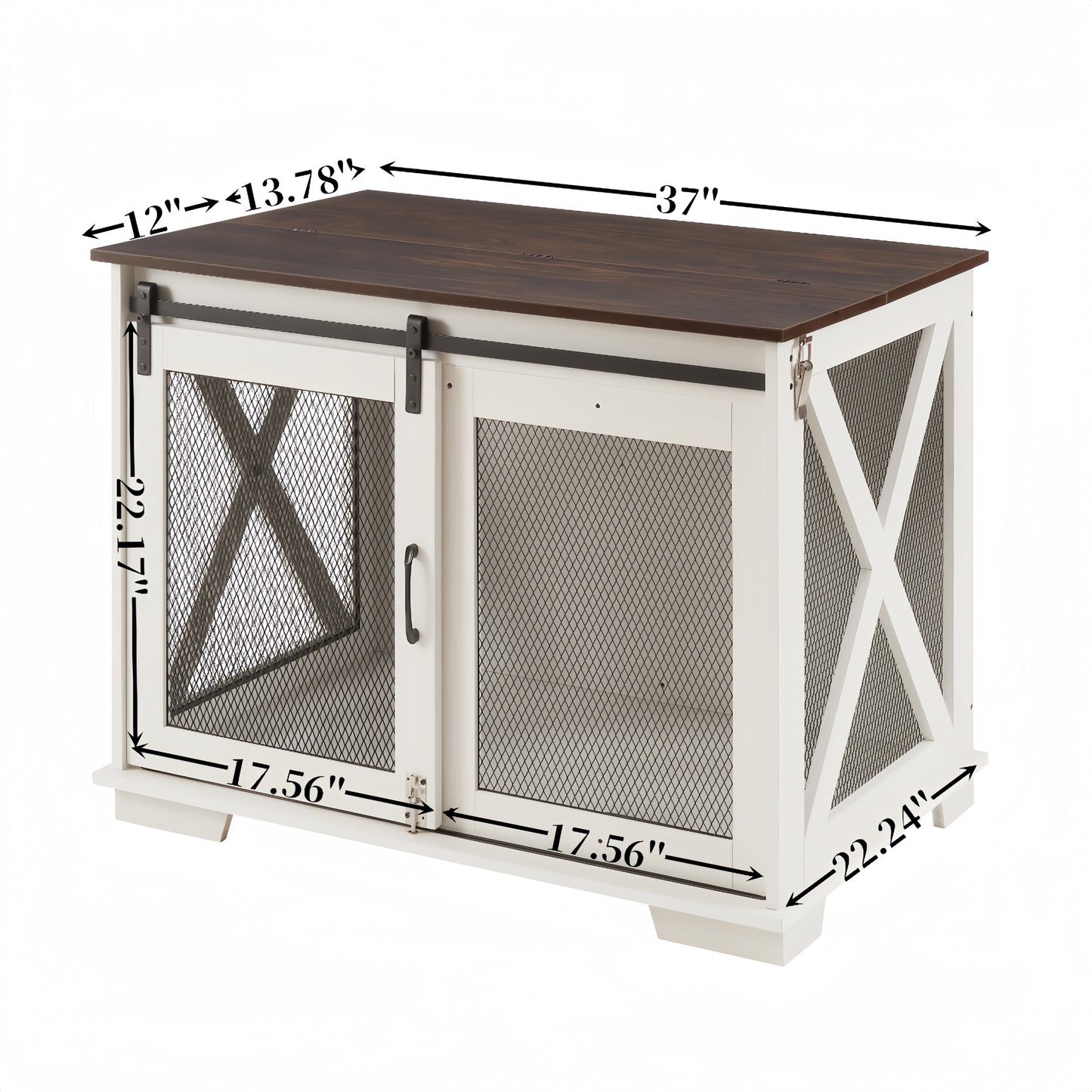 Charming Dog Crate End Table with Barn Door