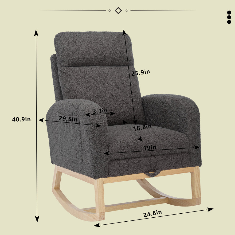 Cozy Modern Rocking Chair with Pocket