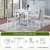 Chic White Wooden Dining Set with Plush Chairs