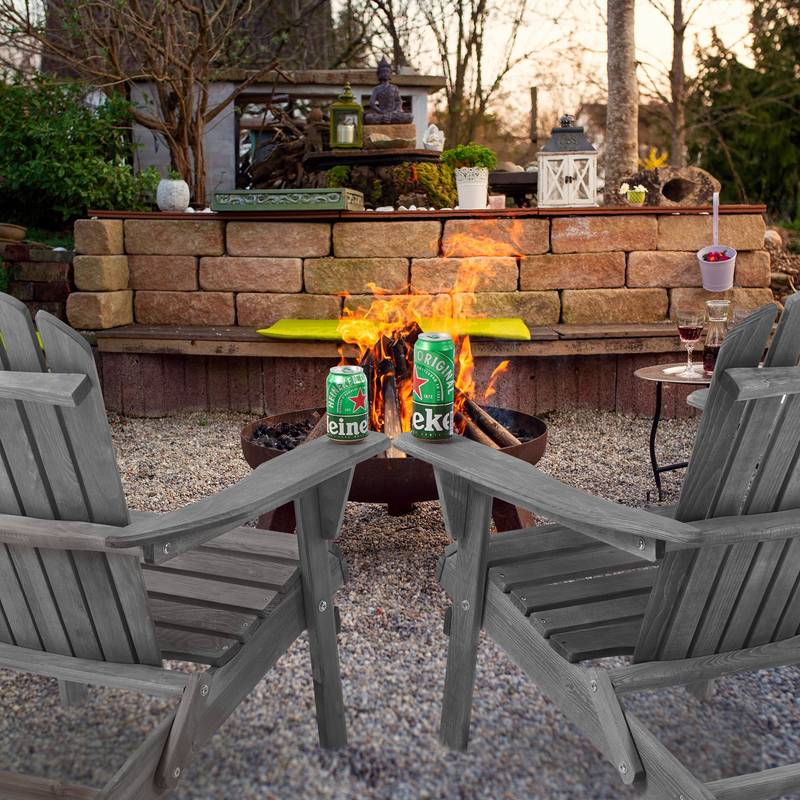 Cedar Folding Adirondack Lounge Chairs - Set of Two