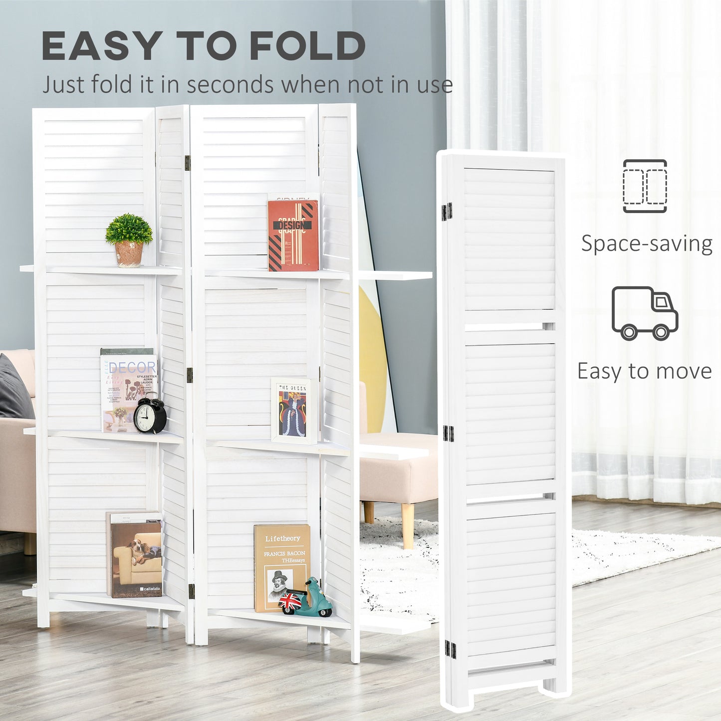 Versatile Wood Room Divider & Shelving System