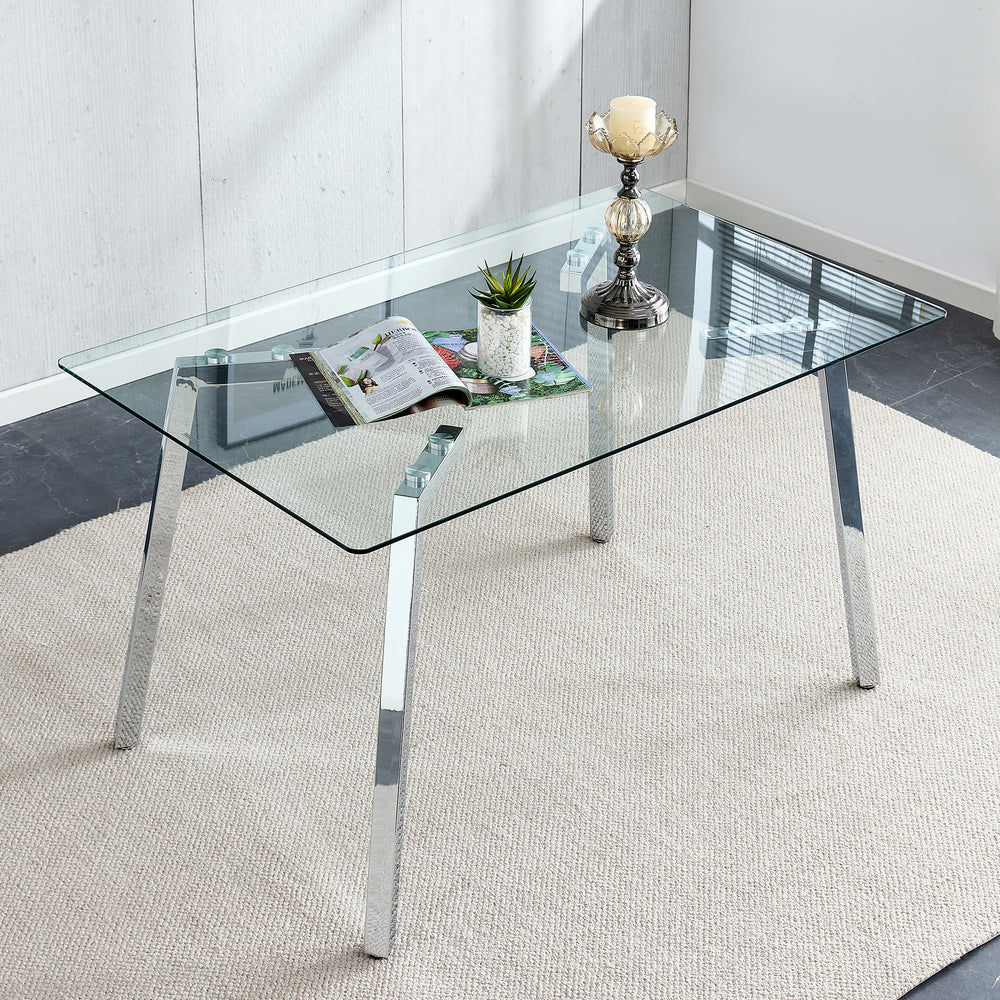 Sleek Glass & Metal Dining Table for Modern Spaces