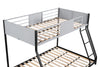 Sturdy Metal Bunk Bed with Safety Guardrails