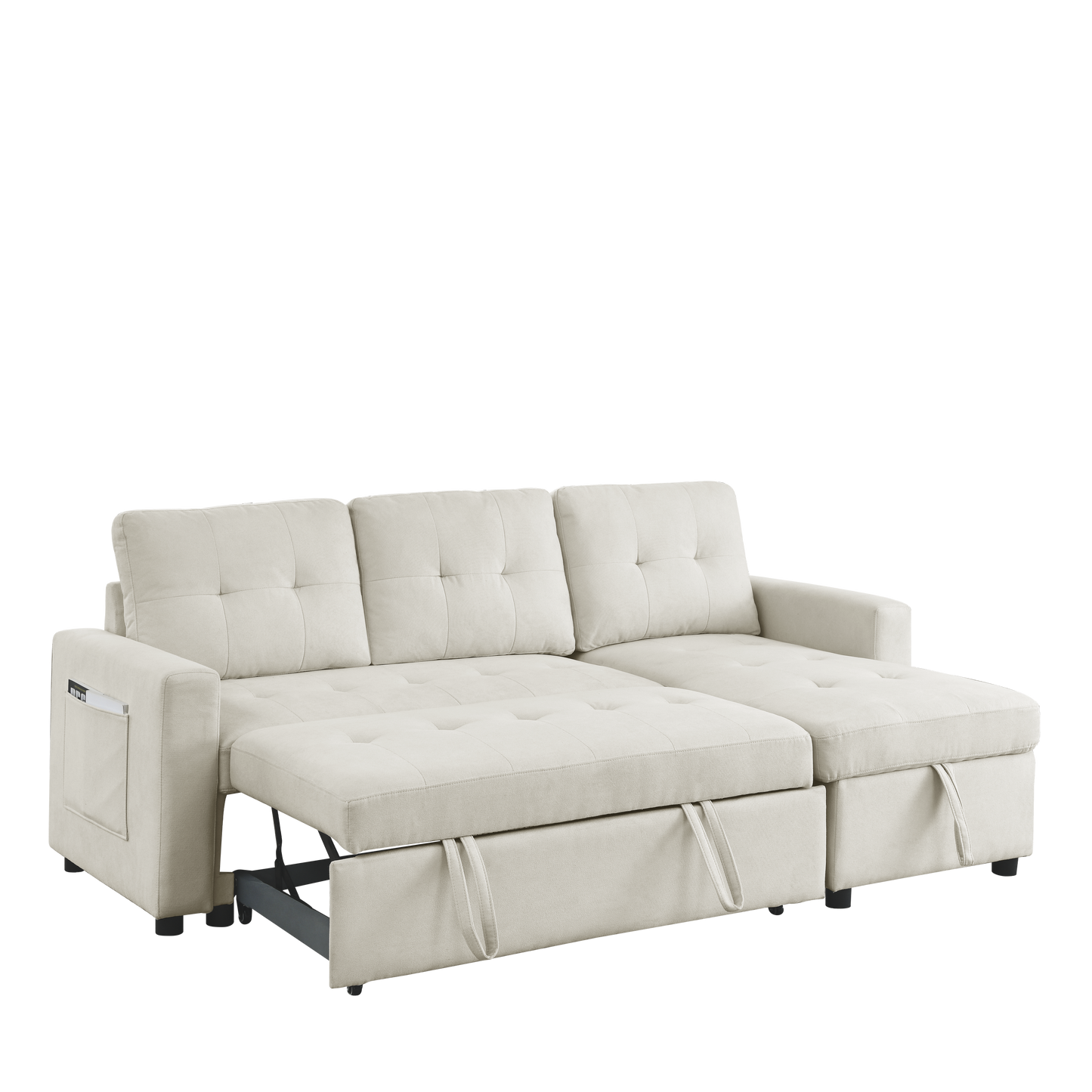 Cozy Reversible Sleeper Sofa with Storage Space