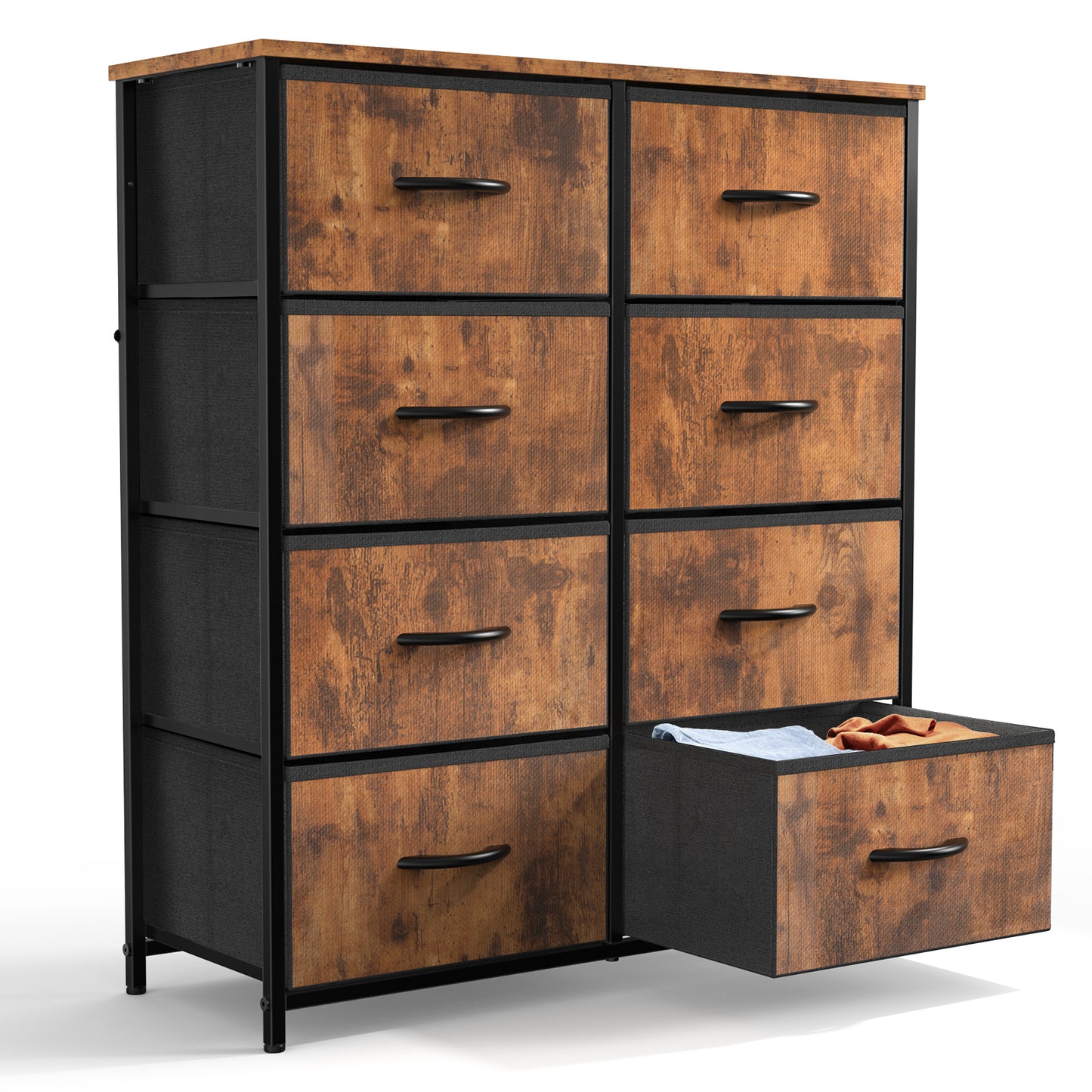 Chic8 Storage Dresser: Stylish Fabric & Wood Combo