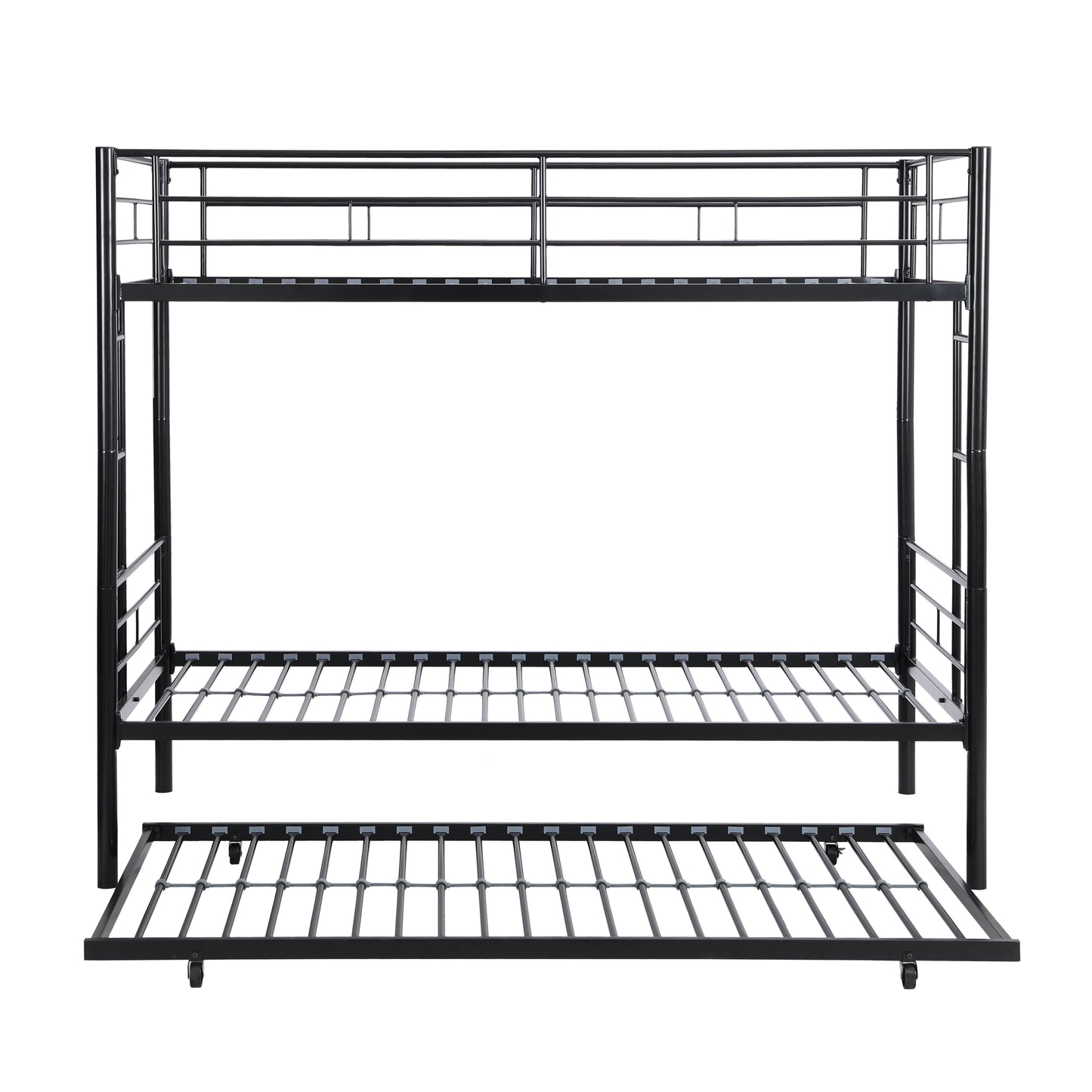 Black Metal Bunk Bed with Trundle Delight