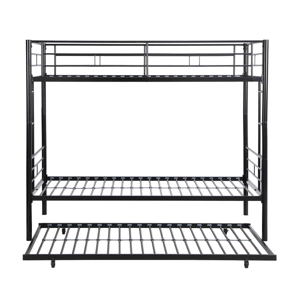 Black Metal Bunk Bed with Trundle Delight