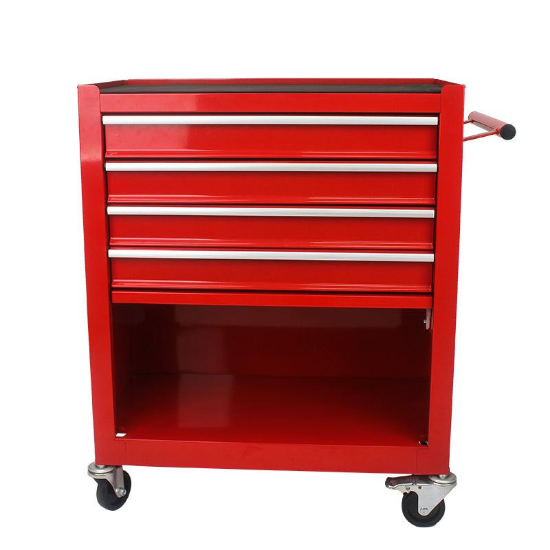 Rolling Red Tool Cart with Four Drawers