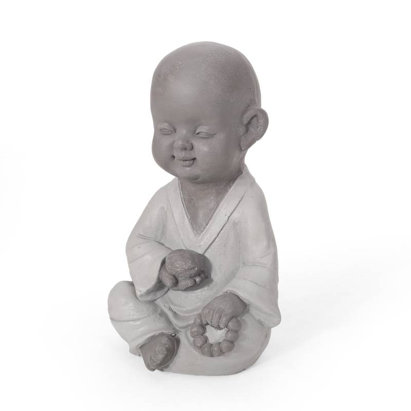 Serene Outdoor Monk Sculpture