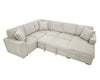 Cozy Khaki U-Shaped Sofa Bed with USB & Storage