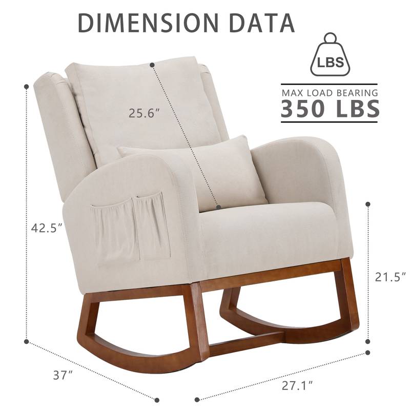 Cozy Glide Rocking Chair with Pockets