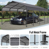 Heavy-Duty Galvanized Metal Carport - Outdoor Storage Canopy for Cars, Boats, and Trucks