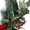 Festive Poinsettia & Eucalyptus Half Wreath