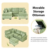 Cozy Green Convertible Sofa Bed with Storage & USB Charging