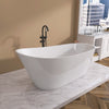 Classic Oval Soaking Tub - Stylish Free-Standing Bath with Chrome Drain