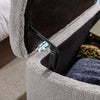 Chic Grey Faux Fur Storage Ottoman Bench
