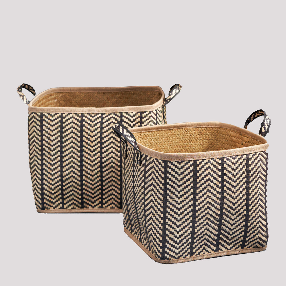 Chic Woven Storage Baskets - Set of Two