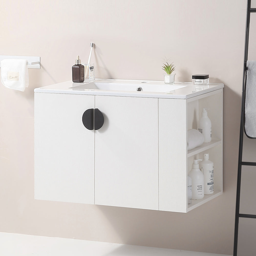 Elegant White Bathroom Vanity with Sink and Storage