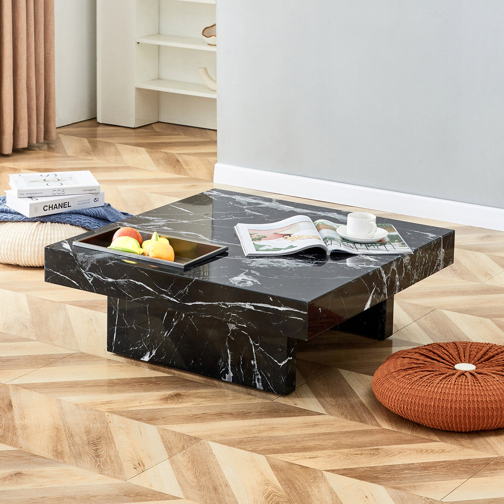 Chic Black Patterned Coffee Table