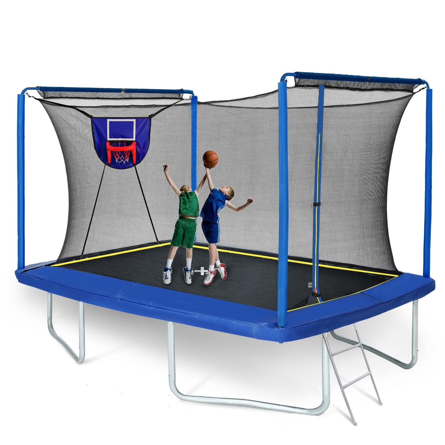 Jump and Slam Trampoline with Basketball Set - Blue Fun!