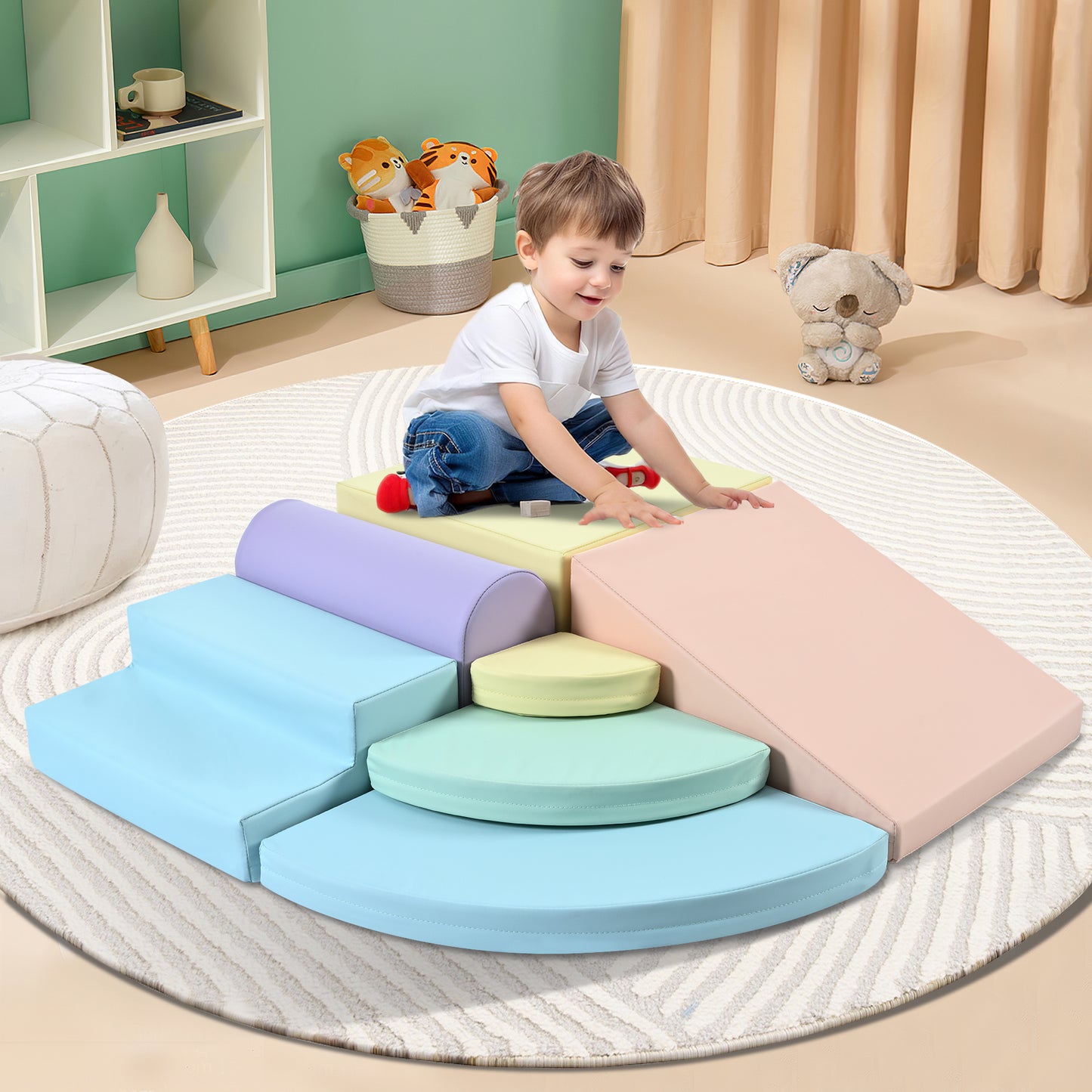 Colorful Soft Foam Climbing Playset for Toddlers