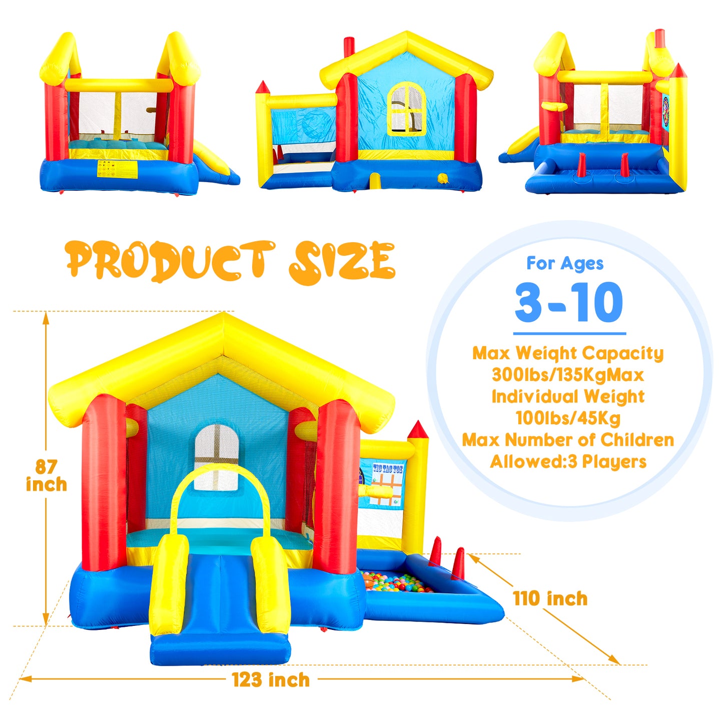 Ultimate Fun Zone Inflatable Bounce House with Games!