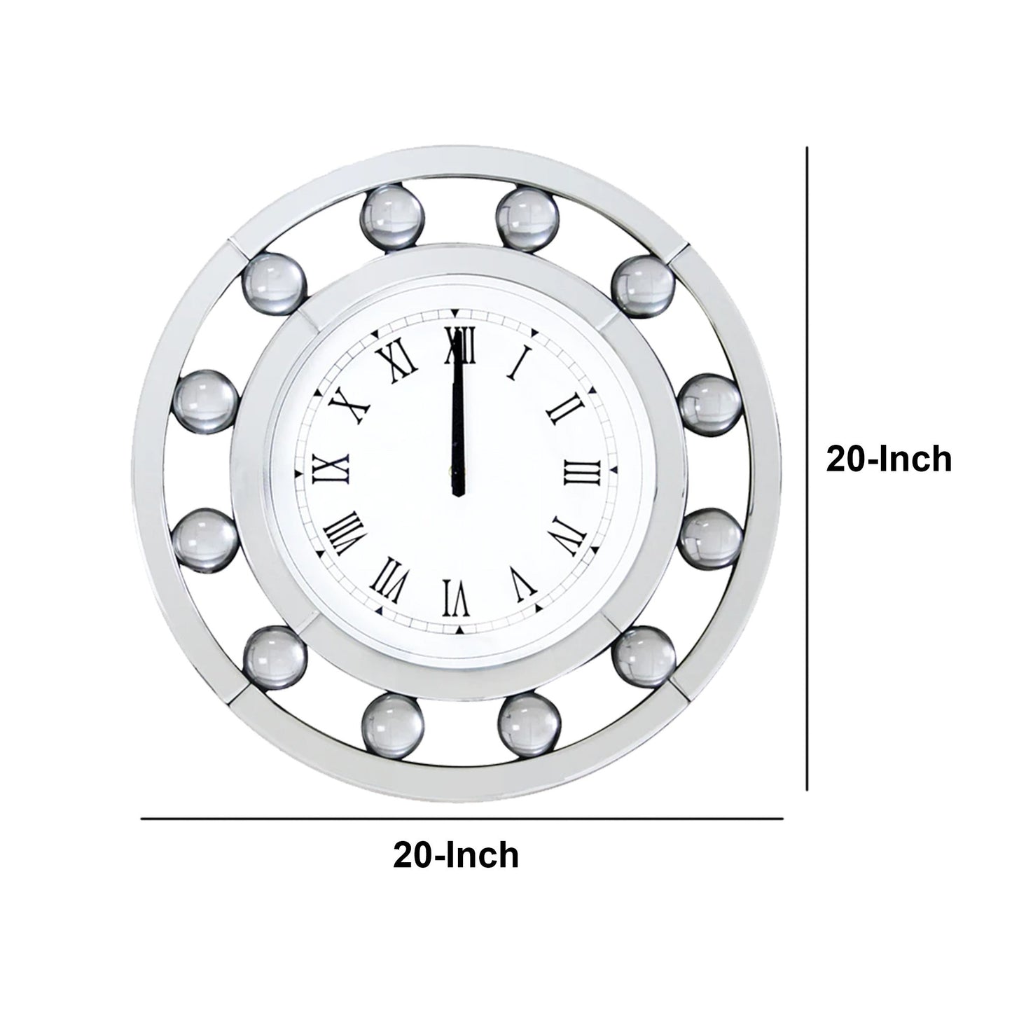 Chic White Round Mirror Clock