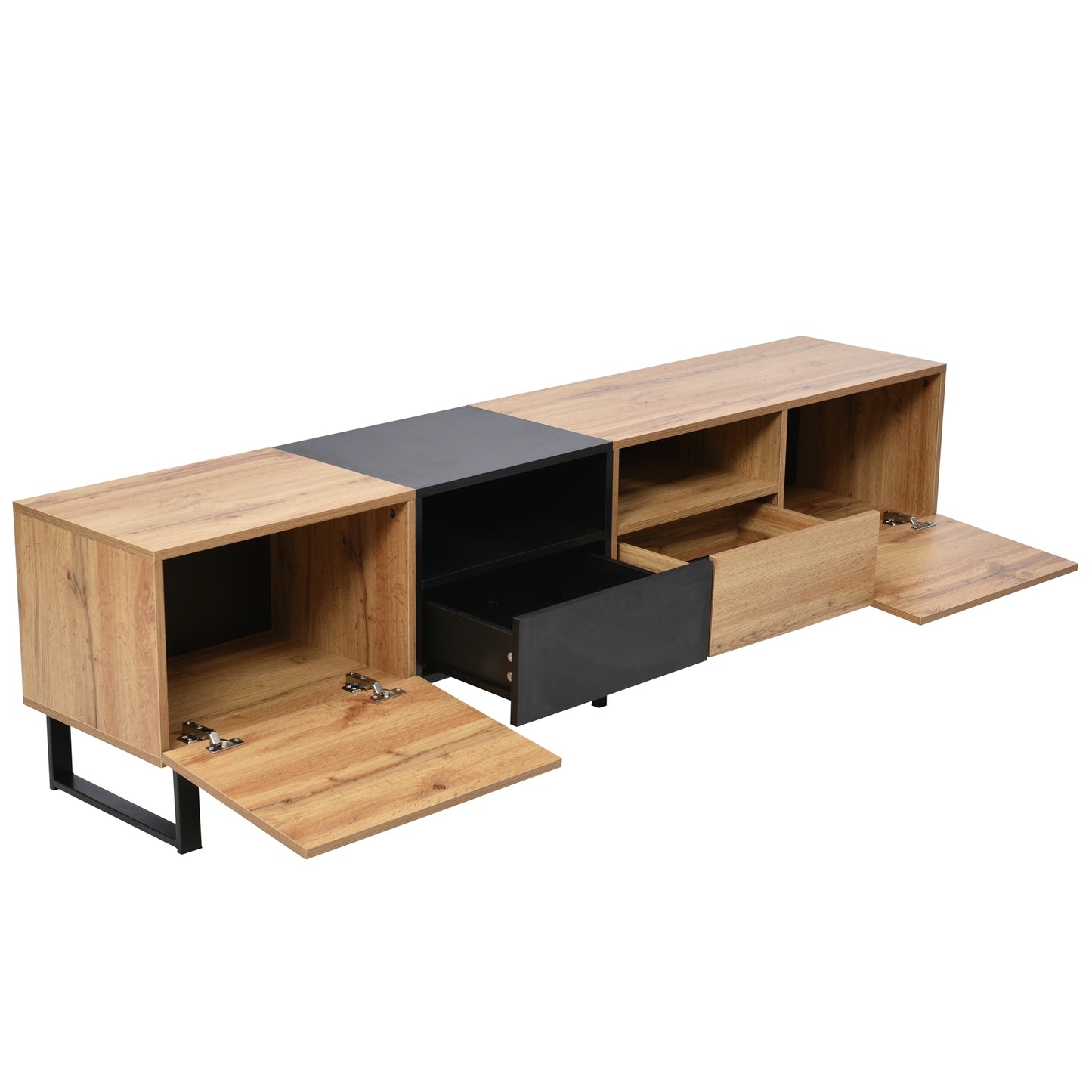 Sleek Media Console with Drop-Down Door and Ample Storage