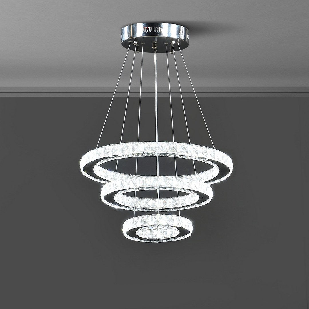 Elevate Crystal LED Chandelier with Remote Control