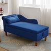 Velvet Navy Lounge Chair with Storage & Pillow