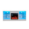 Cozy Fireplace TV Stand – Modern Entertainment Hub with Electric Heater and Storage