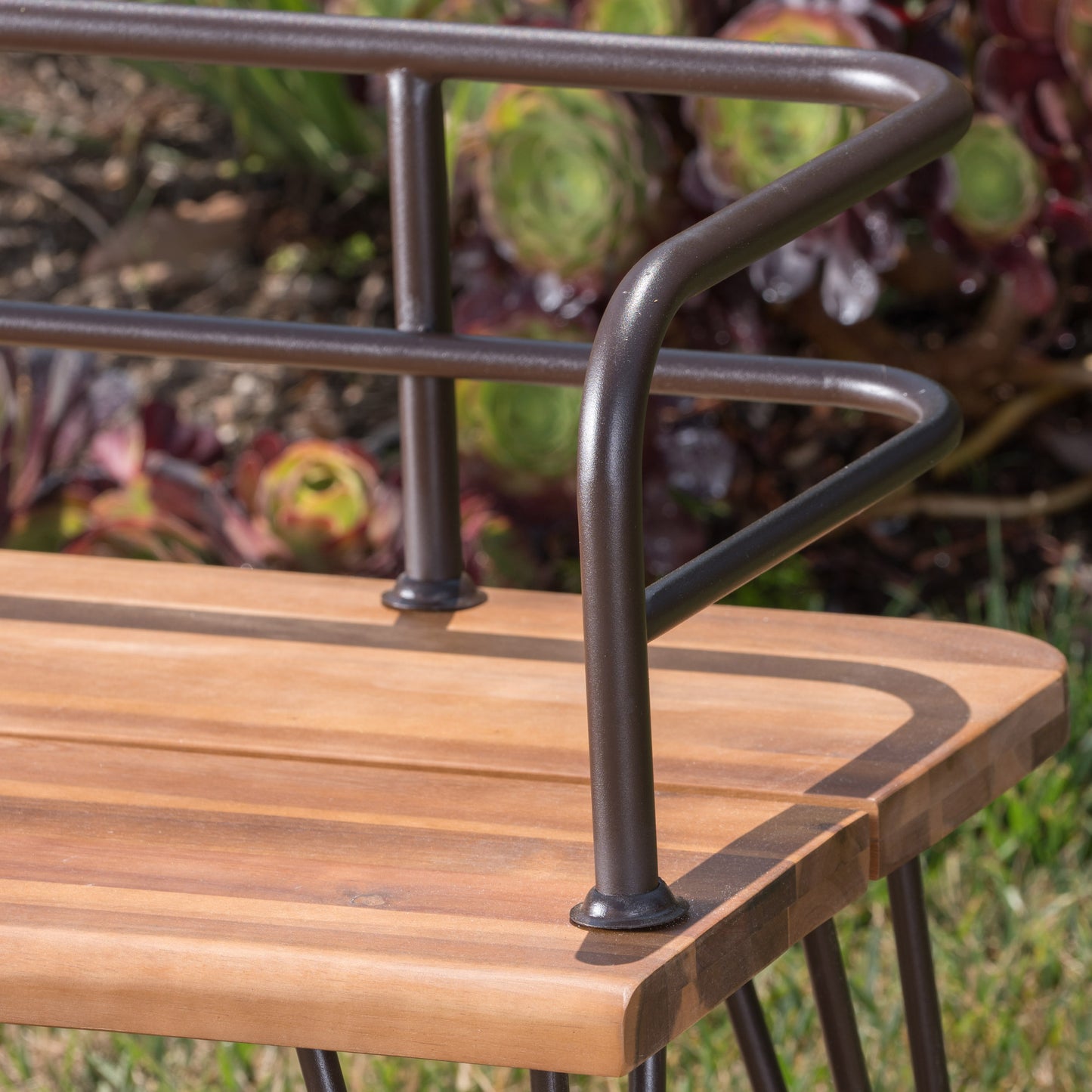 Zion Rustic Wood & Metal Bench