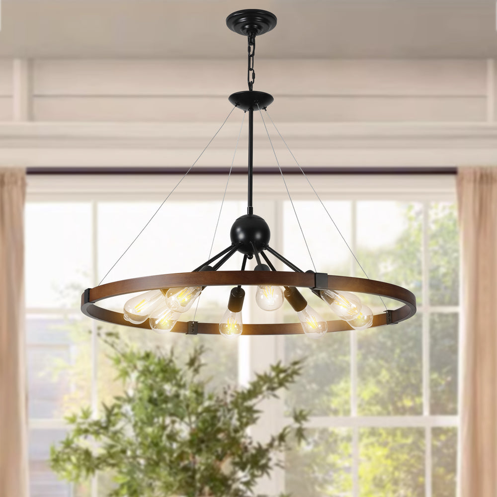 Rustic Charm 8-Light Farmhouse Chandelier