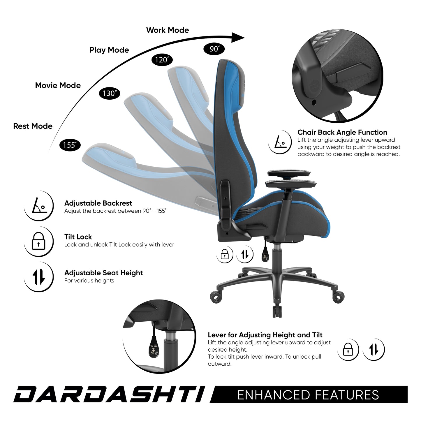 Blue Comfort Gaming Chair