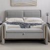 Chic Velvet Storage Bench with Gold Accents