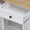 Versatile White Kitchen Island Cart with Storage & Locking Wheels