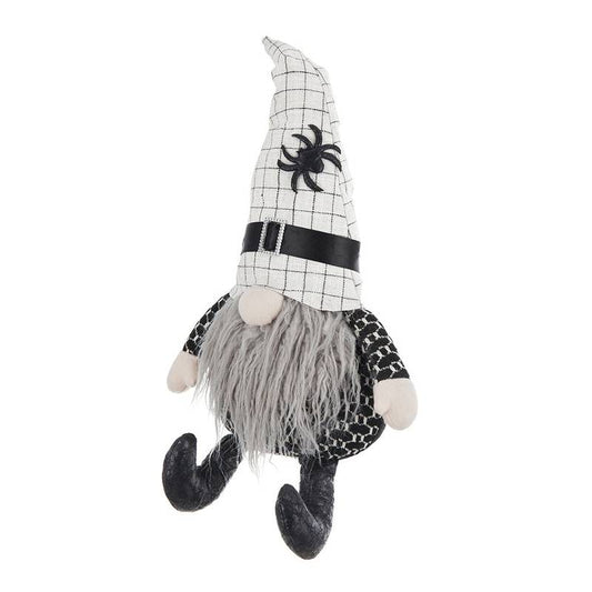 Charming Halloween Gnome with White Hat and Spider