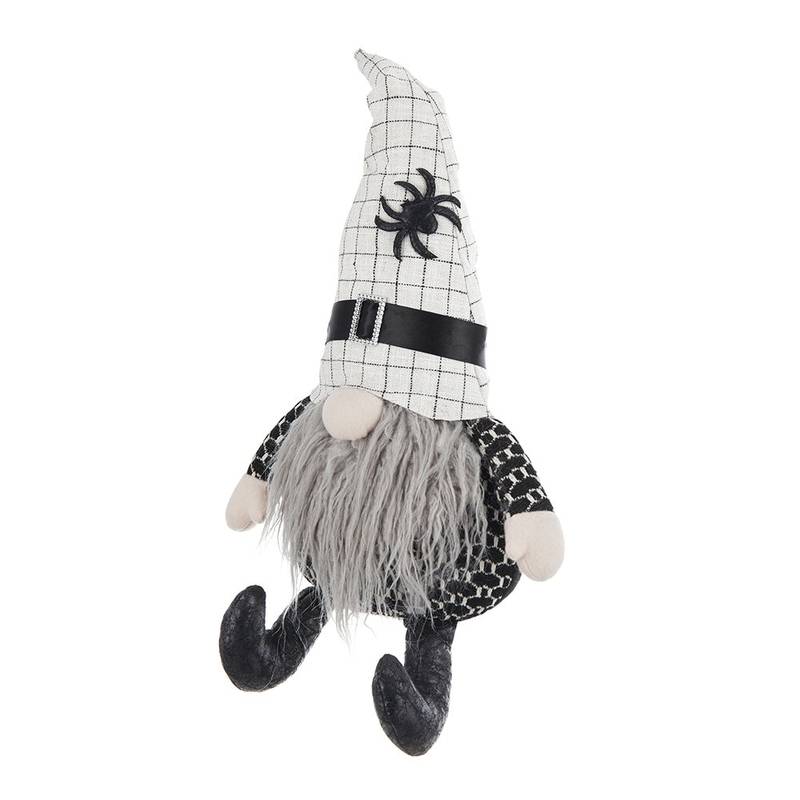 Charming Halloween Gnome with White Hat and Spider