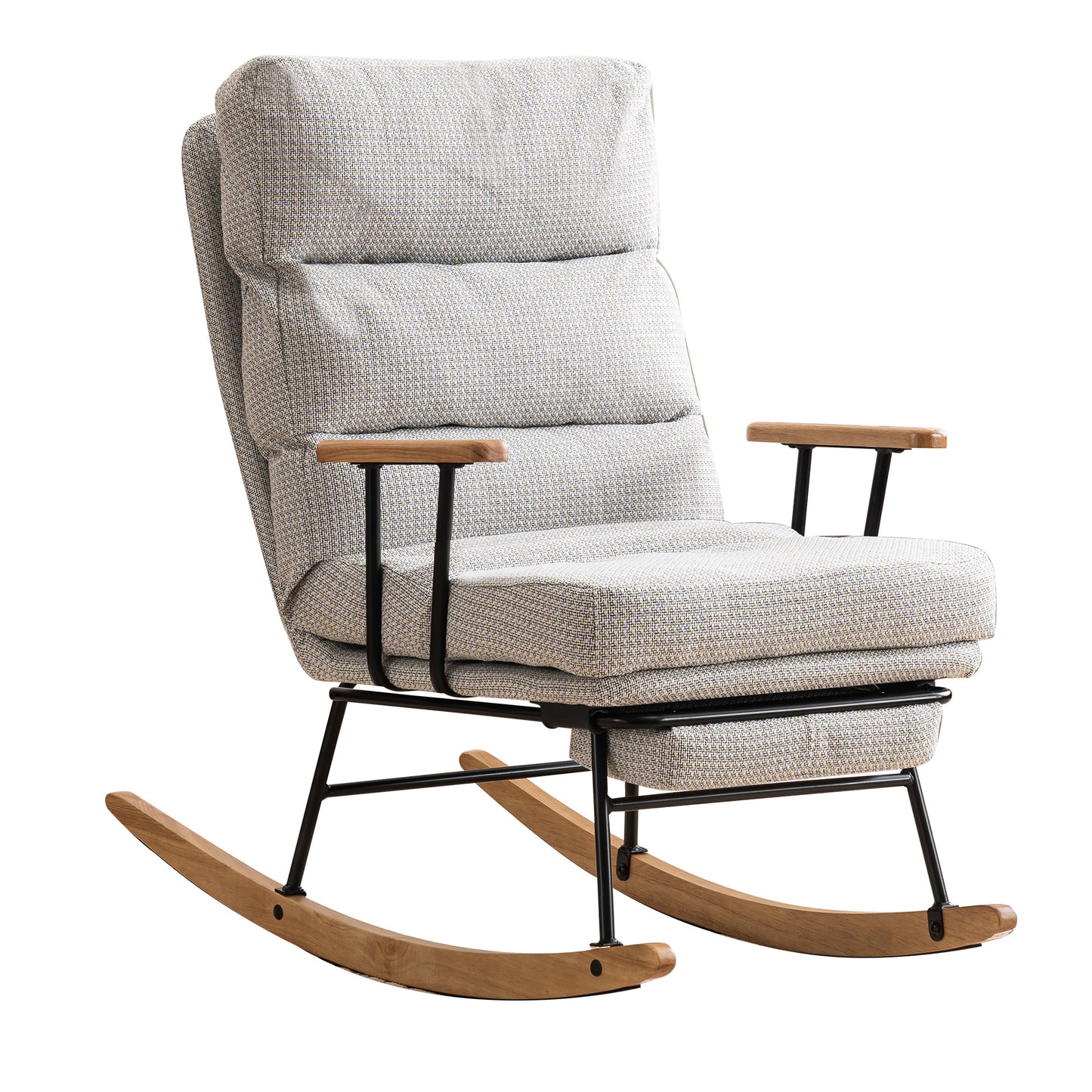 Cozy Glide Velvet Rocking Chair with Footrest & Adjustable Back