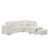 Haven L-Shaped Sofa Bed with Ottoman & USB Ports - Beige