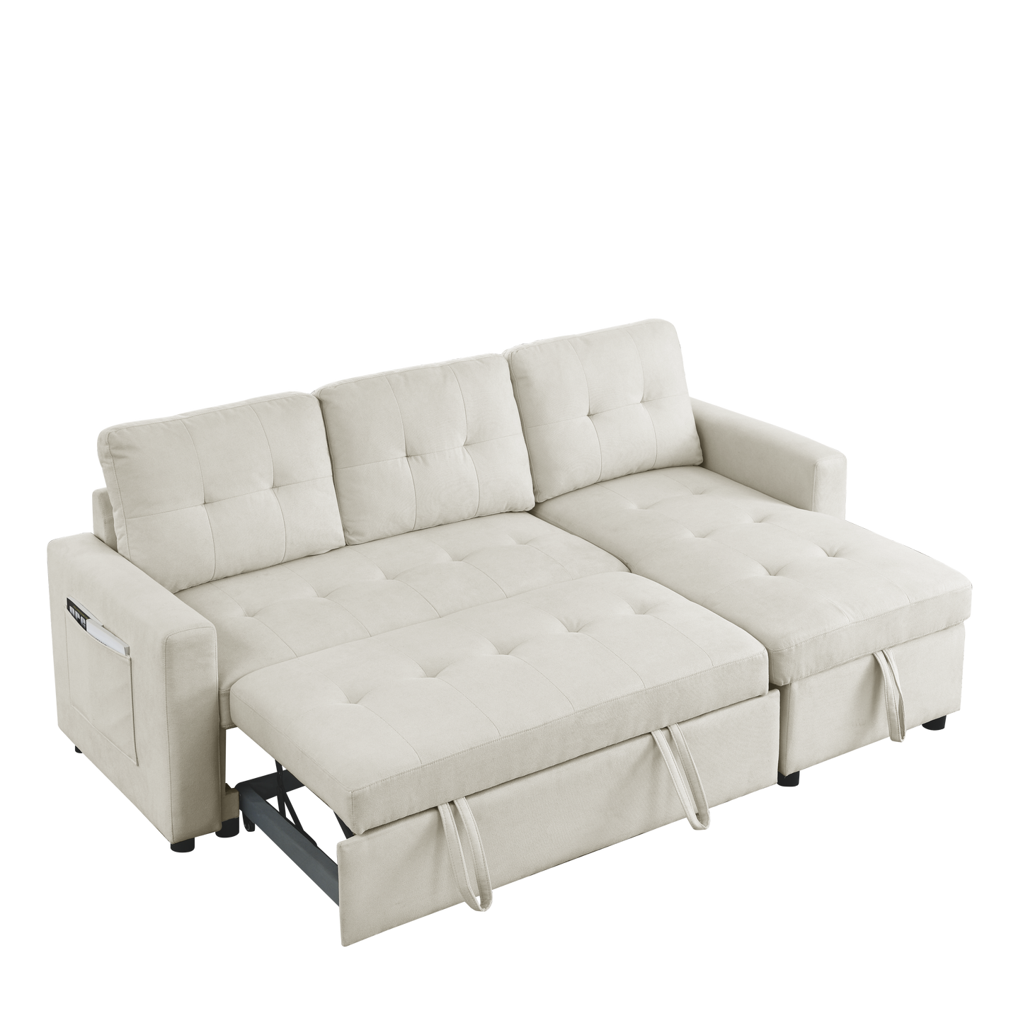 Cozy Reversible Sleeper Sofa with Storage Space