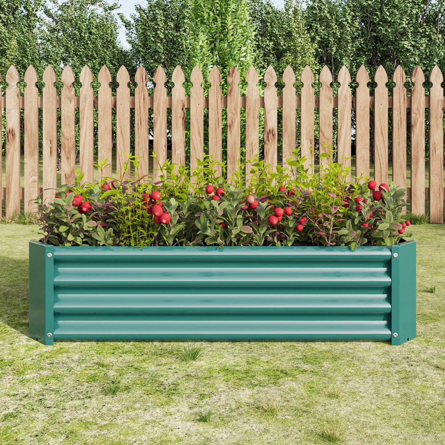 Veezyo Rectangular Metal Garden Bed - Perfect for Flowers & Veggies!