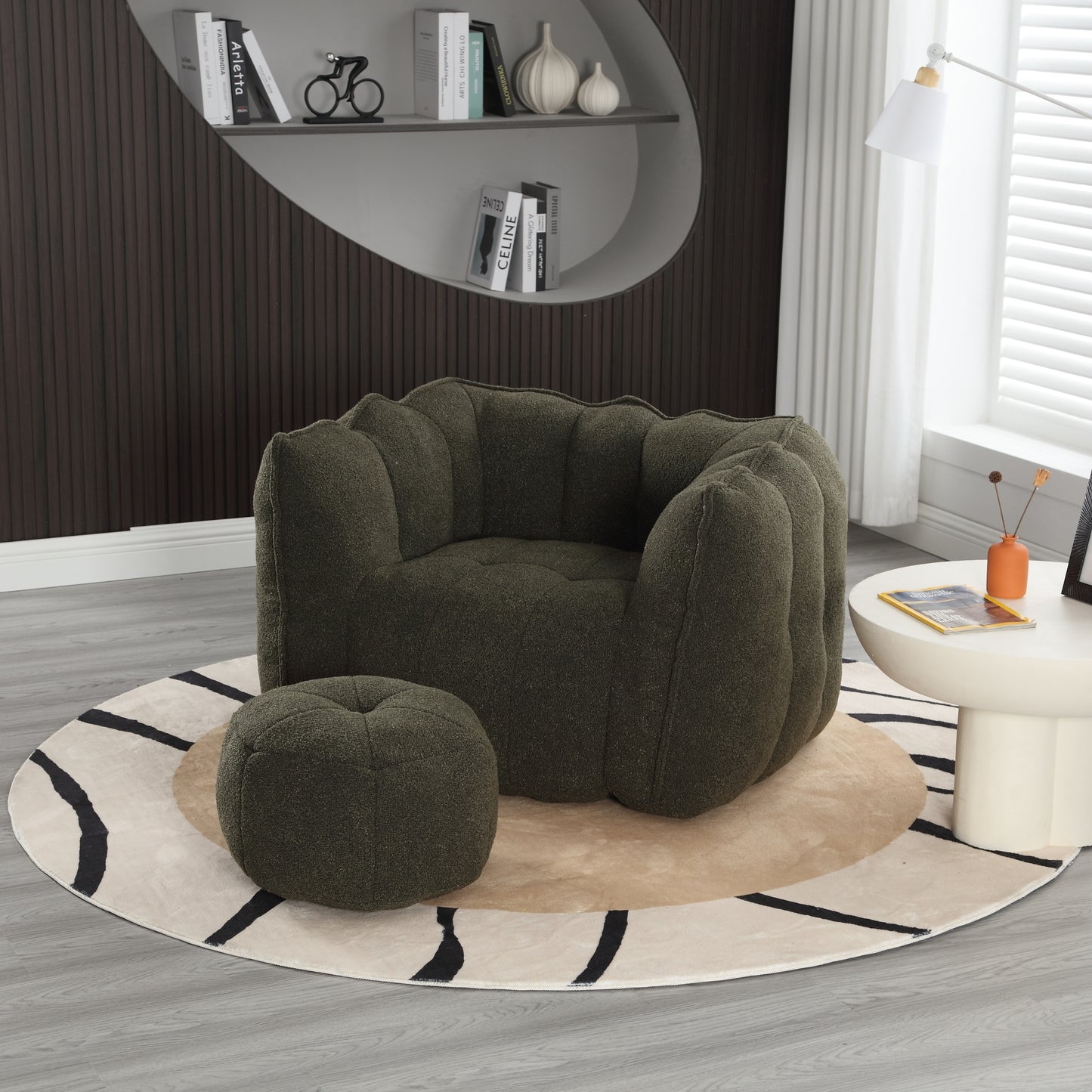 Cozy Nest Bean Bag Sofa with Footstool