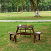 Gather & Enjoy: Spacious Round Picnic Table with Benches