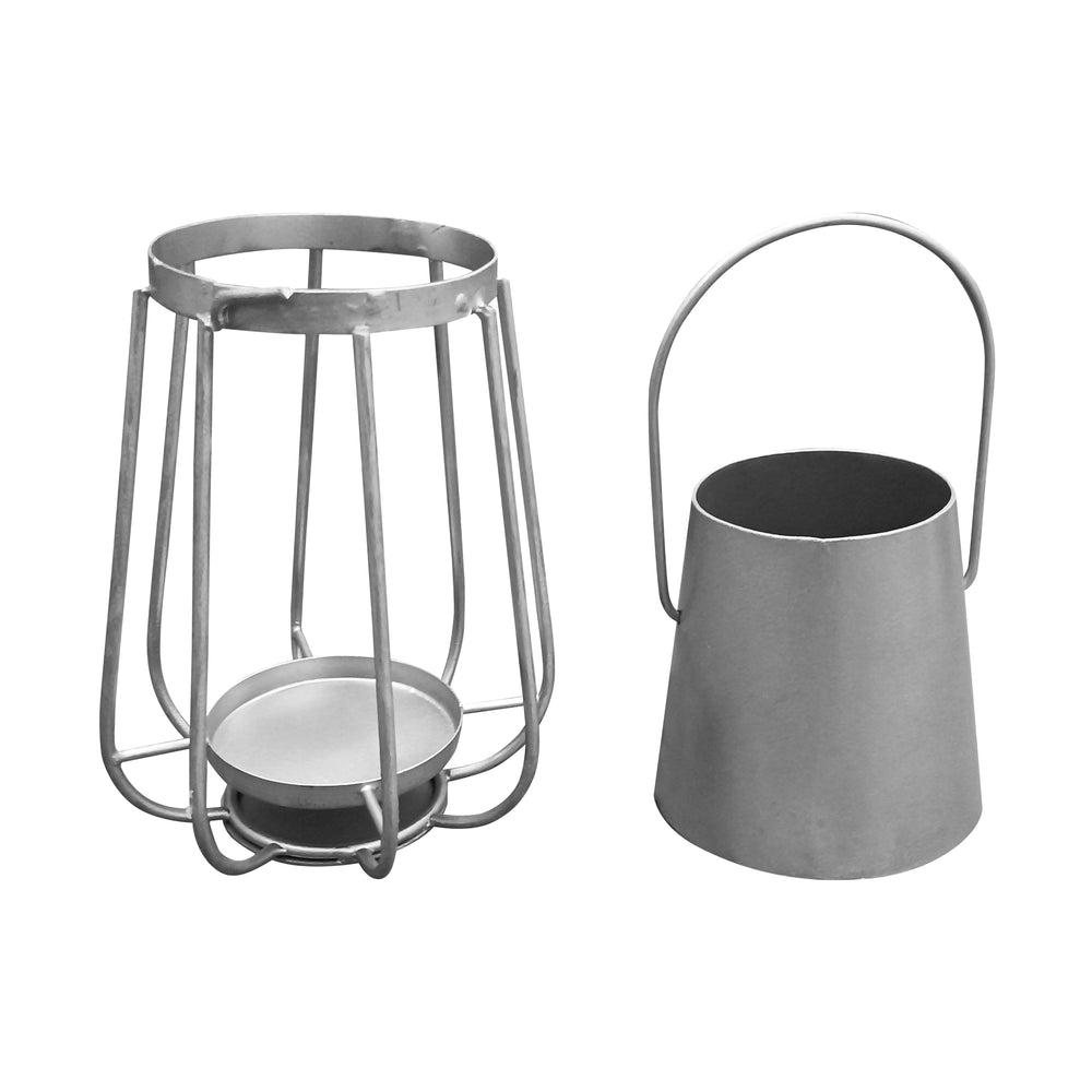 Vintage Iron Lantern with Curved Handle